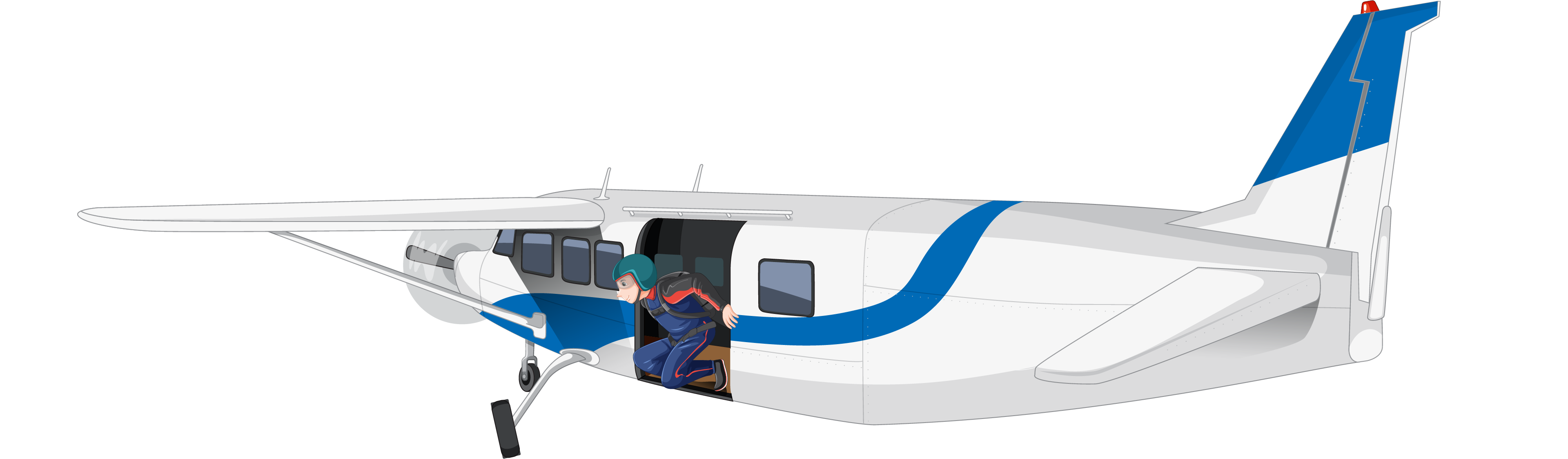 Skydiver in plane